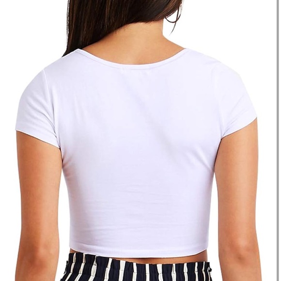 Vneck White crop Top - Picture 9 of 12